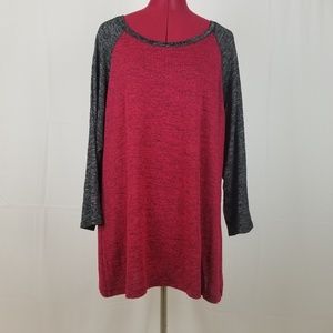 Women's Ultra Teeze Shirt Ringer 3x Red Black
